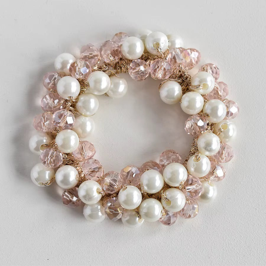 FMH - Glitterelastiek Pearl Party parels en glitterkralen (div. kleuren)