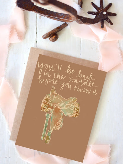 Tirzah Lane - Greeting card Back in the saddle get well