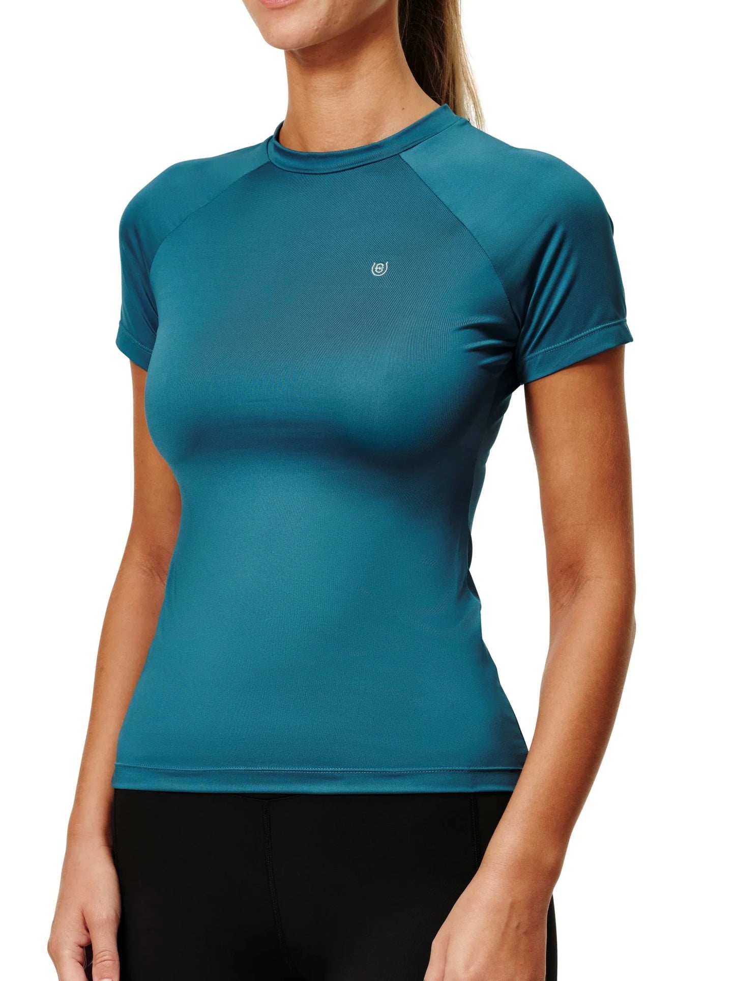 Equestrian Stockholm - FW25 Teal Blue - Maglia intima dinamica a manica corta rijtop