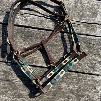 FMH - Havana lederen polo halster ‘Polo Vaquero Seafoam’