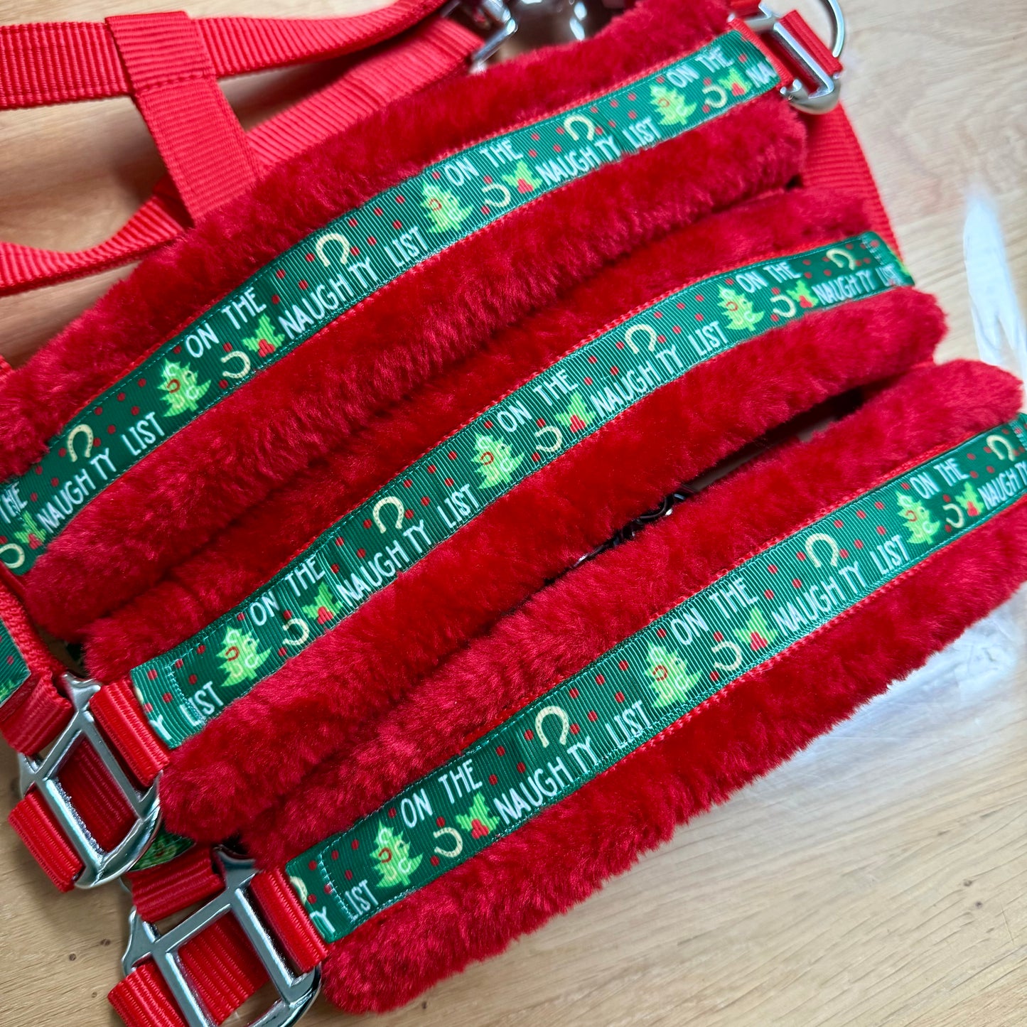 Happy Halsters x FMH - Naughty Horse Exclusive Kerst halster (bont) div. kleuren