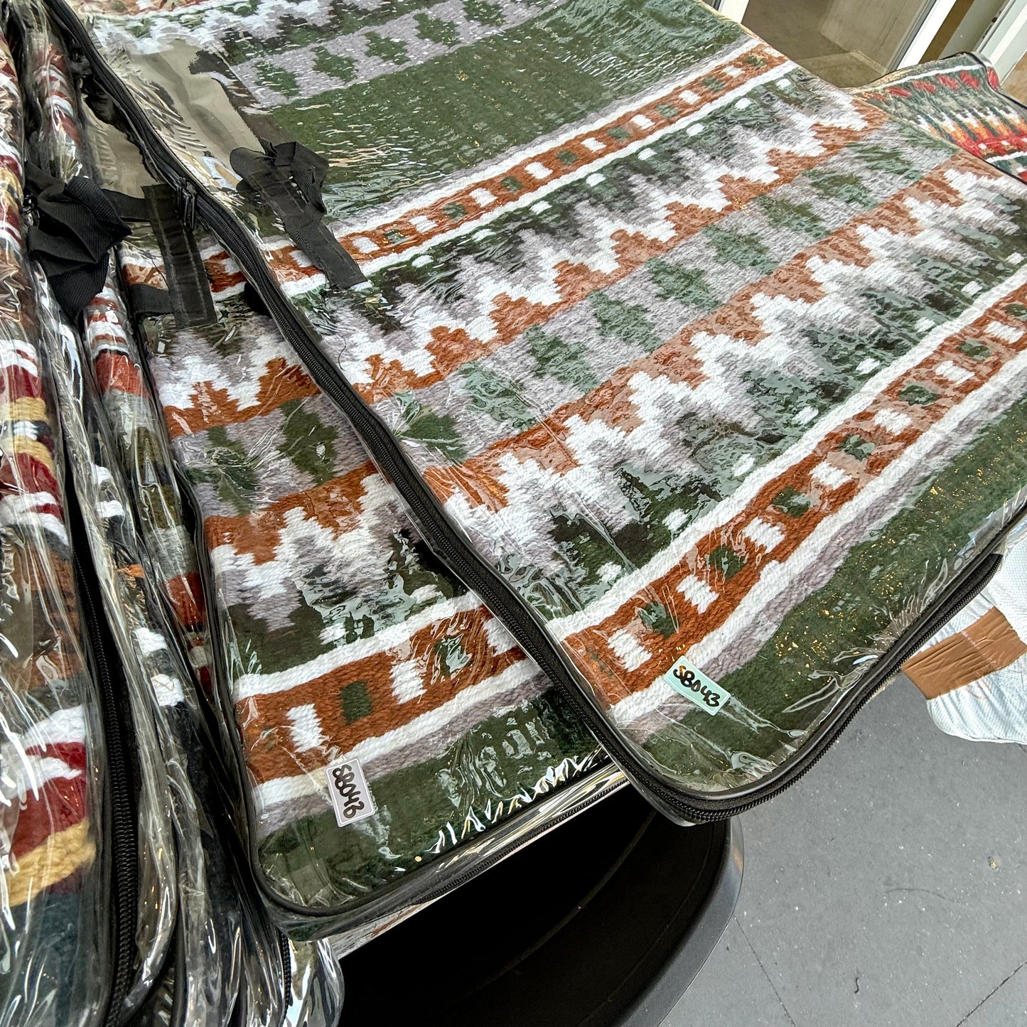 SB043 - Western oversized showblanket A - Groen, grijs, terracotta