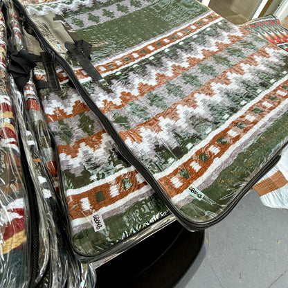 SB043 - Western oversized showblanket A - Groen, grijs, terracotta