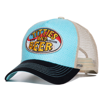 King Kerosin - Trucker-Cap Titties & Beer beige/blau