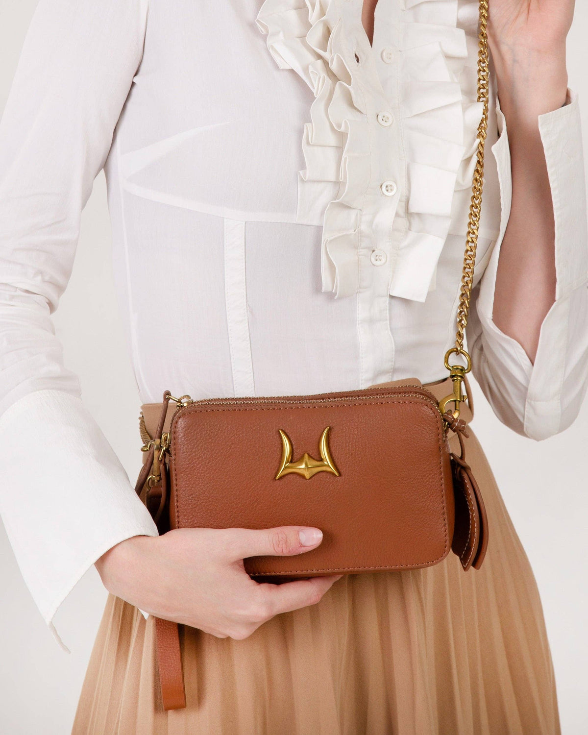 Myra Bag - Loyal West Shell Crossbody tasje cognac bruin