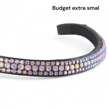Moeders Mooiste Frontriemen - Budget frontriem "Extra Smal" Chrystal AB met roze Z/H-N