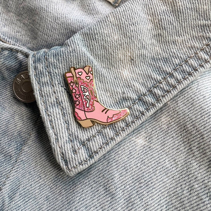 Wildflower Co - Cowgirl Boot westernlaars emaille pin roze