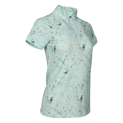 Dapplebay - Chemise d'équitation à manches courtes Dragonfly Meadow Green zip