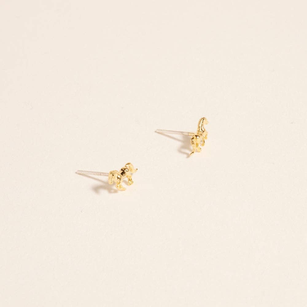 Designature - Gold Plated Rodeo Horse Western Stud Earrings