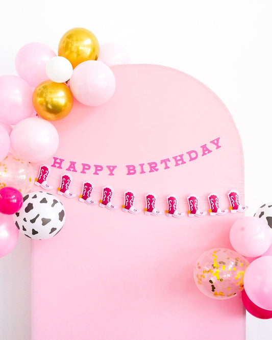 My Mind’s Eye - Cowgirl Happy Birthday banner vlaggenlijn