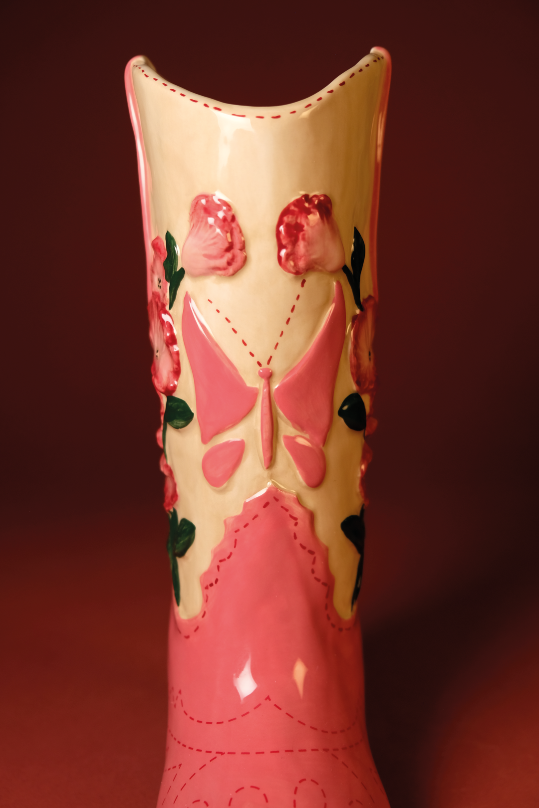 Blue Sky Clayworks - Vase botte Western peint à la main pour fleurs
