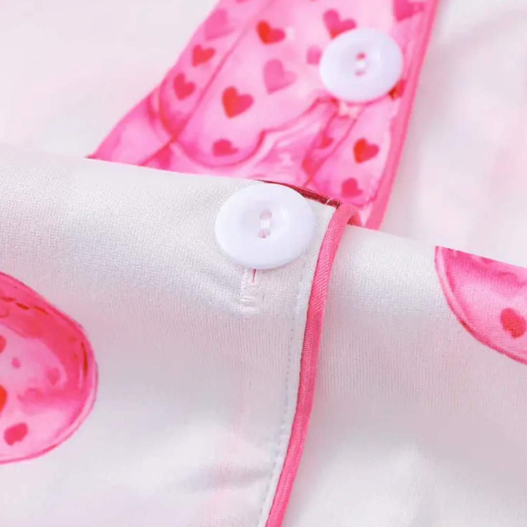 FMH - Damen Sommer Pyjama Set/ Hausanzug Sweet Pink