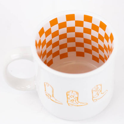 Royal Standard - Taza Cowgirl Checkerboard naranja 14oz