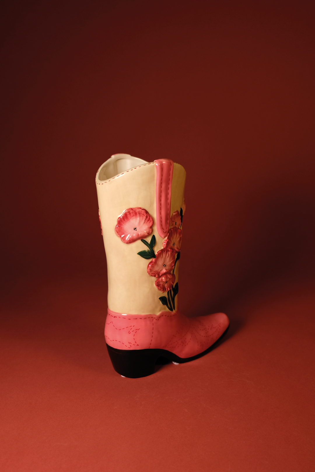 Blue Sky Clayworks - Vase botte Western peint à la main pour fleurs