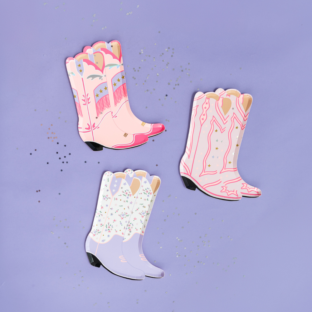 Jollity - Pony Tales Grote westernboots borden roze/paars