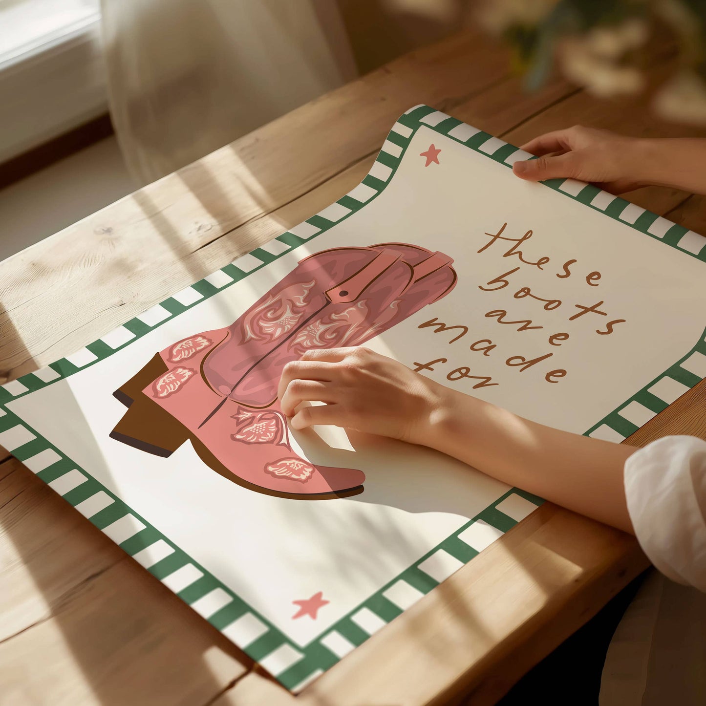 Seven Icons - Kunstdruk Print These boots are made for walking Poster