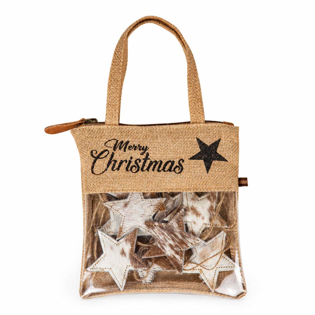 Myra Bag - Kerstster Haar-op-Huid Ornamentenset in Bruin