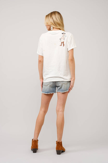 Blue B - T-Shirt mit besticktem grafischem Westernmotiv