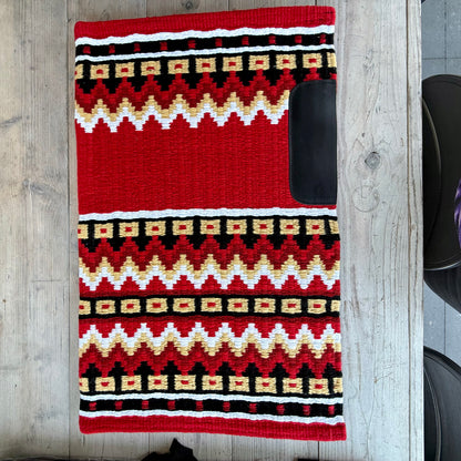 SB058 - Western oversized showblanket A - Rood, crème, wit