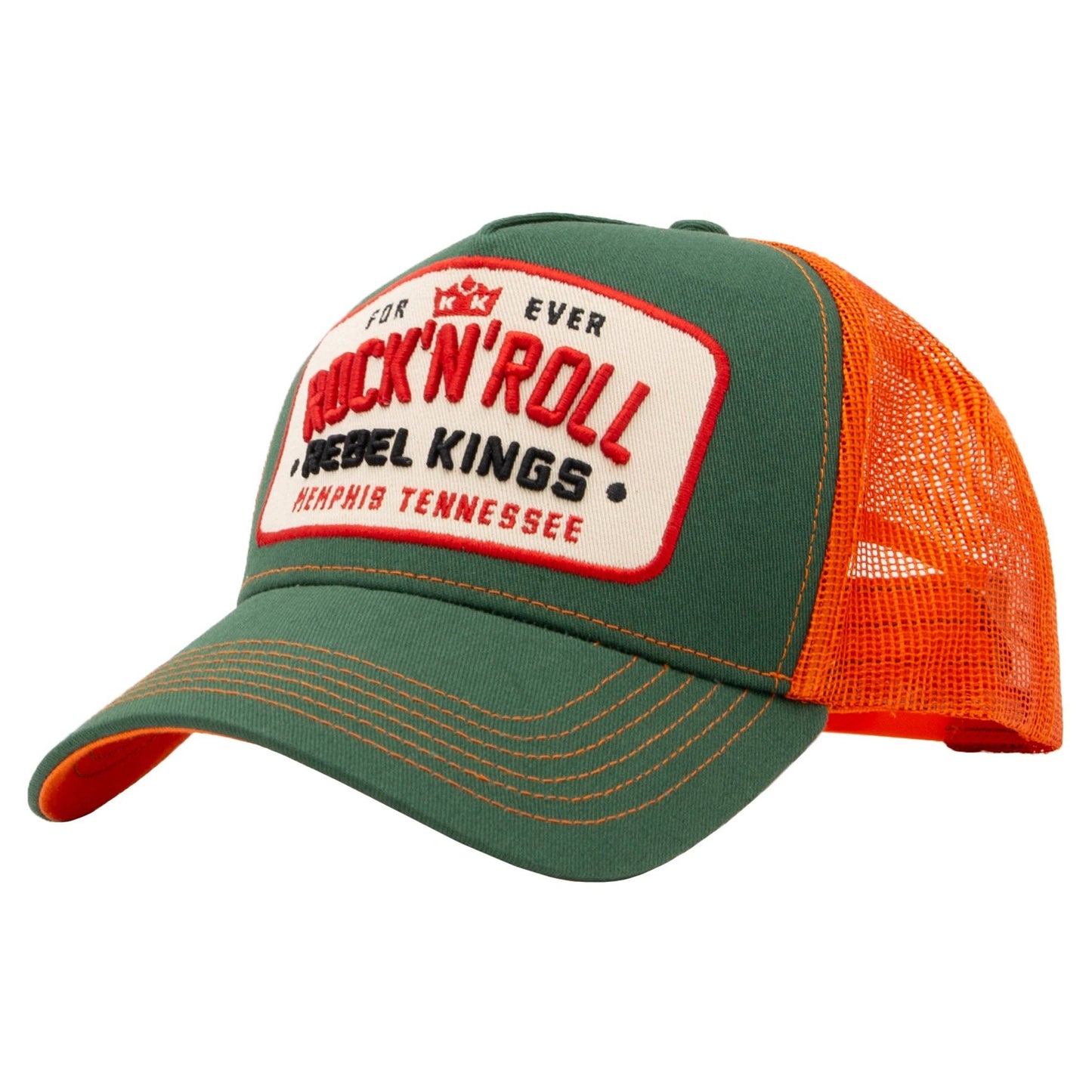 King Kerosin - Truckerpet Forever Rock'n'Roll pet in groen/oranje