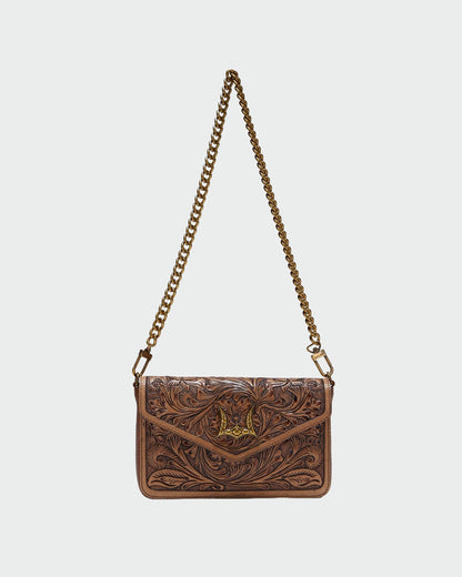 Myra Bag - Loyal West On The Go Mini kettingtas koeienhuid zwart & wit