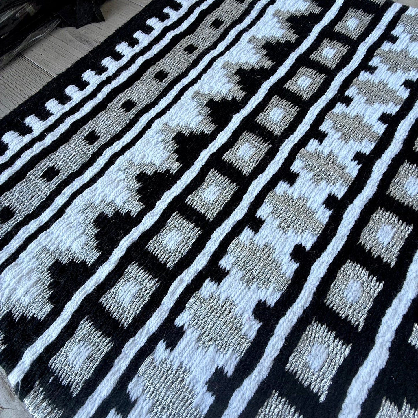 SB052 - Western oversized showblanket A - Zwart, zilver, wit