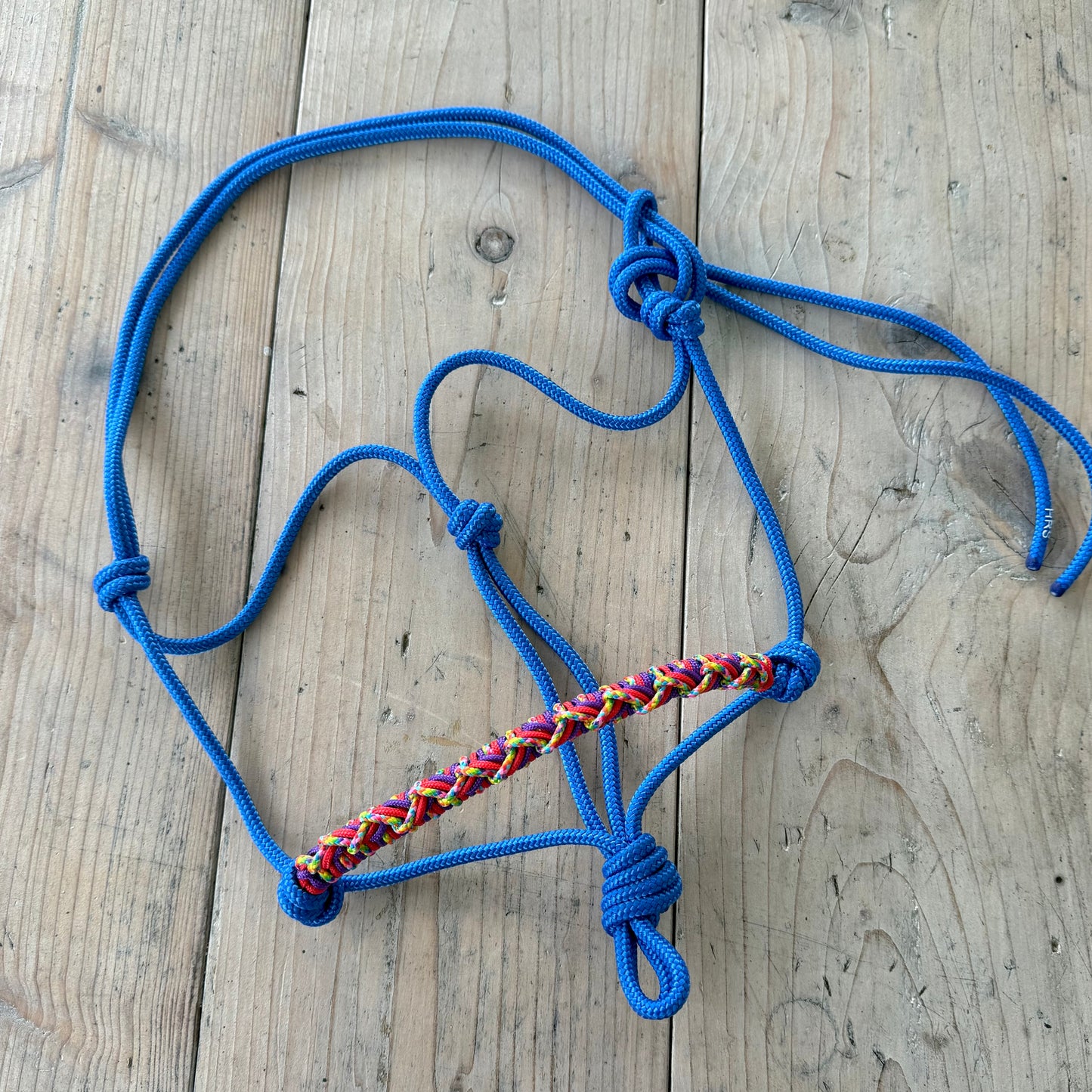 Horse Rope Shop - Touwhalster Nikita ‘Colorlight’ blauw/regenboog