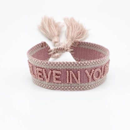 Parsley & Pepper - Believe in yourself armband lichtroze
