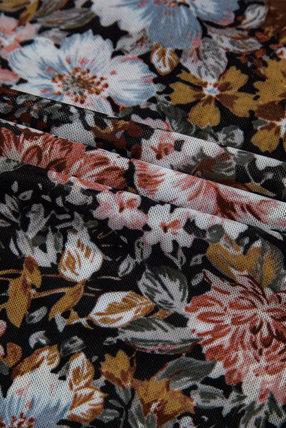 Pretty Bash - Bloemen Mesh top met lange mouwen