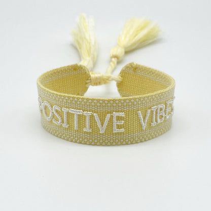 Parsley & Pepper - Positive Vibes armband butter yellow/ offwhite