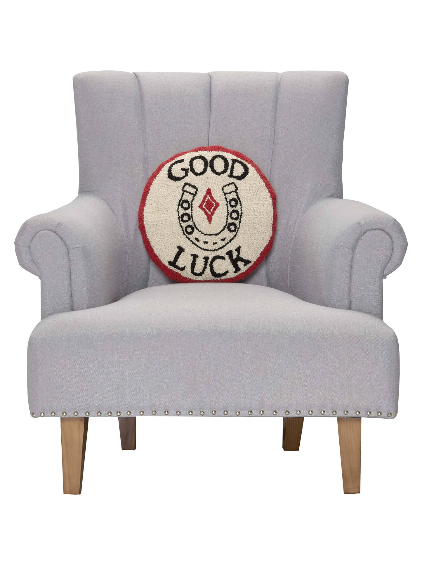 Peking Handicraft - Crocheted Round Cushion Good Luck