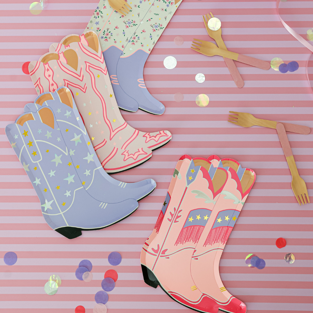 Jollity - Pony Tales Grote westernboots borden roze/paars