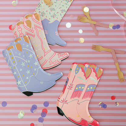 Jollity - Pony Tales Große Westernstiefel Teller rosa/lila