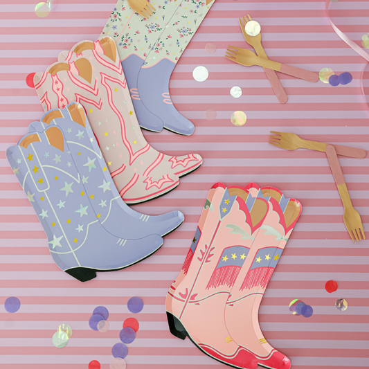 Jollity - Pony Tales Grote westernboots borden roze/paars