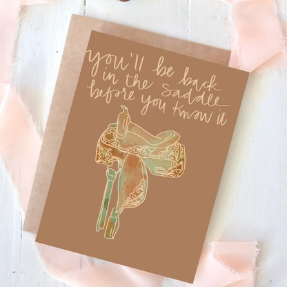 Tirzah Lane - Greeting card Back in the saddle get well