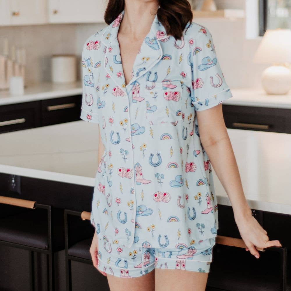 KatyDid - Lucky Cowgirl pajama set light blue