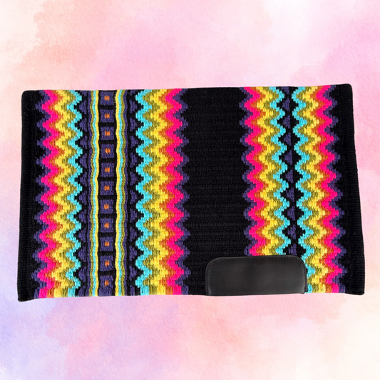 OP=OP - SB017 - Western oversized showblanket B - Zwart, regenboog