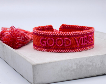 Parsley & Pepper - Good Vibes armband oranje/ rood/ roze