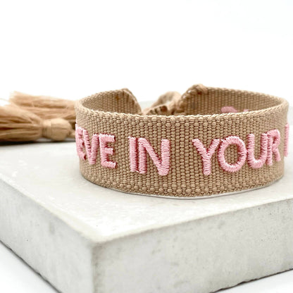 Parsley & Pepper - Believe in Your Magic armband taupe/ roze