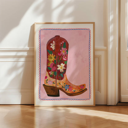 Seven Icons - Kunstdruck Cowgirl Stiefel A4/A3/A2