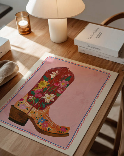 Seven Icons - Kunstdruck Cowgirl Stiefel A4/A3/A2