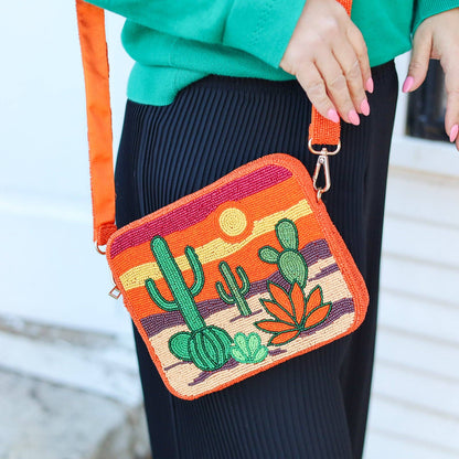 Pria Handmade - Beaded Bag square shoulder bag Sol de Desierto