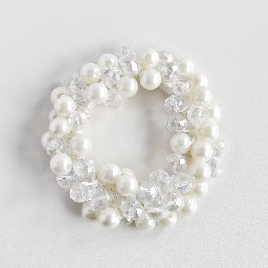 FMH - Glitterelastiek Pearl Party parels en glitterkralen (div. kleuren)