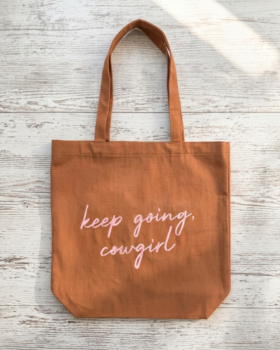 Bridle Up Hope - Keep Going Cowgirl geborduurde canvas tas