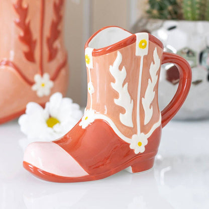 Something Different - Rosa Tasse in Form eines Cowboystiefels