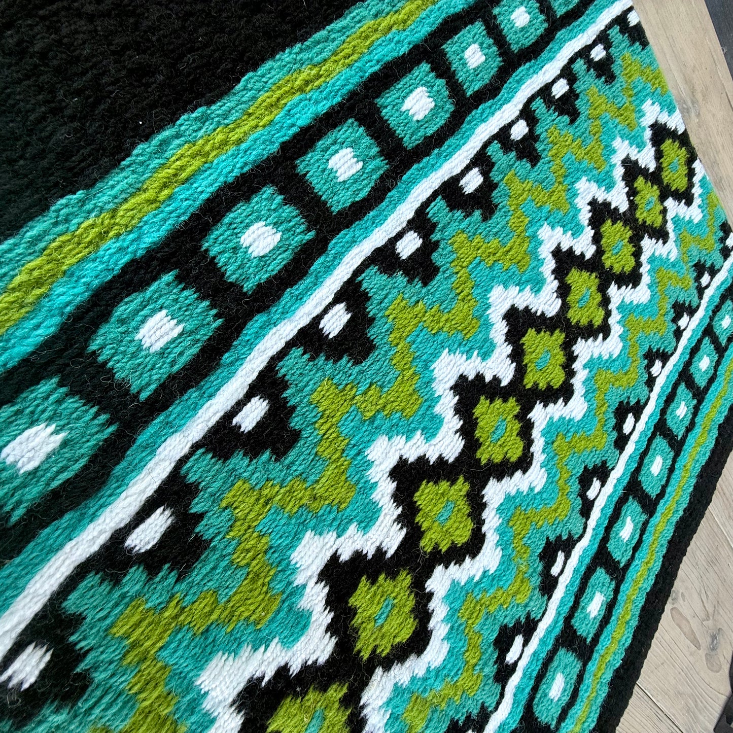 SB045 - Western oversized showblanket A - Zwart, groen, turquoise