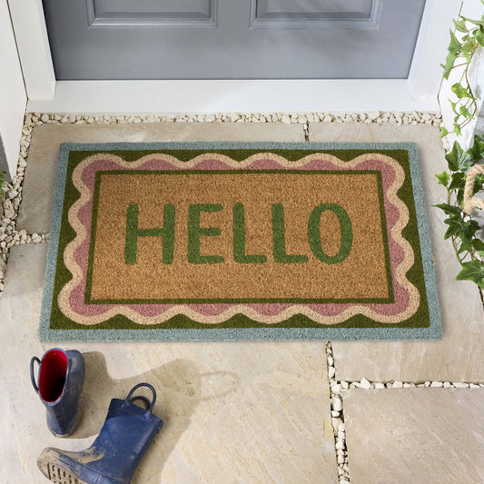 Phoenox Textiles - My Mat Hello Scallop Coir Doormat