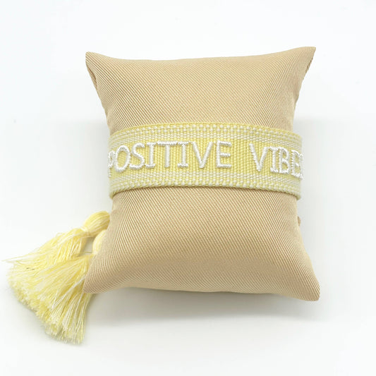 Parsley & Pepper - Positive Vibes armband butter yellow/ offwhite