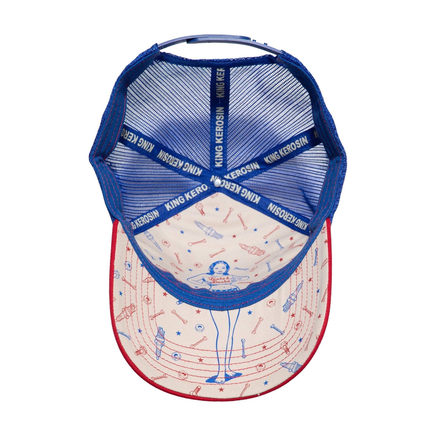 King Kerosin - Truckerpet Never Grow Up pet in beige/blauw/rood