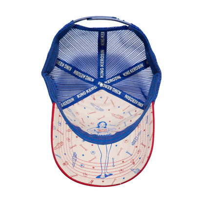 King Kerosin - Trucker-Cap Never Grow Up Cap in Beige/Blau/Rot